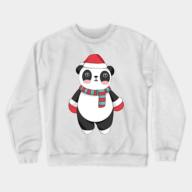 Christmas Panda Crewneck Sweatshirt by OnepixArt